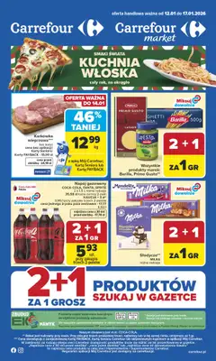 Carrefour Market - gazetka promocyjna Gazetka Carrefour Market od poniedziałku od poniedziałku 12.01 do soboty 17.01