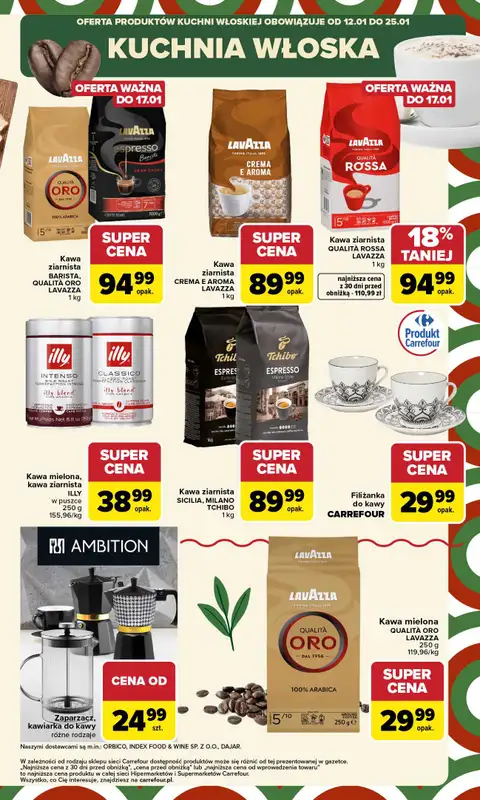 Carrefour - gazetka promocyjna Gazetka Kuchnia Włoska od poniedziałku 12.01 do niedzieli 25.01 - strona 9
