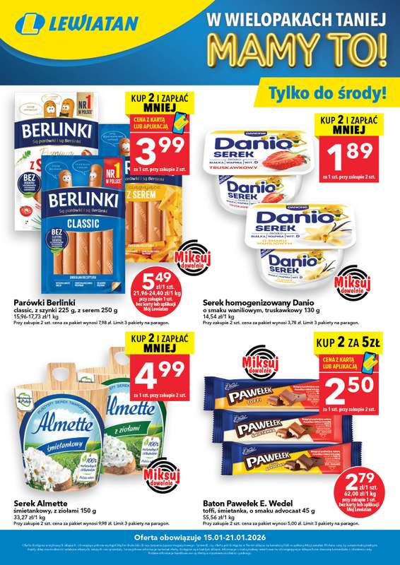 LEWIATAN - gazetka promocyjna Kupuj i zyskaj więcej od czwartku 15.01 do środy 21.01