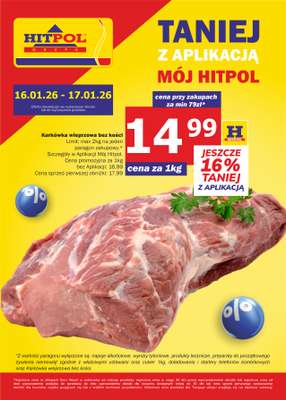 Hitpol - gazetka promocyjna Taniej z Aplikacją Mój Hitpol! od piątku 16.01 do soboty 17.01