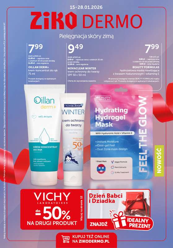 Ziko Dermo - gazetka promocyjna Pielęgnacja skóry zimą od czwartku 15.01 do środy 28.01