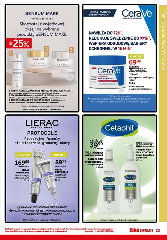 Ziko Dermo - gazetka promocyjna Pielęgnacja skóry zimą od czwartku 15.01 do środy 28.01 - strona 23