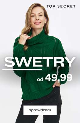 Top Secret - gazetka promocyjna Swetry już od 49,99 zł od poniedziałku 12.01 do środy 21.01