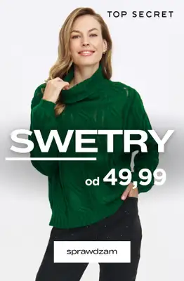 Top Secret - gazetka promocyjna Swetry już od 49,99 zł od poniedziałku 12.01 do środy 21.01