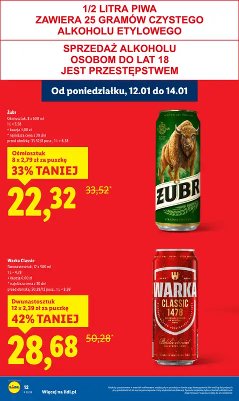 Lidl - gazetka promocyjna Oferta od poniedziałku od poniedziałku 12.01 do środy 14.01 - strona 12