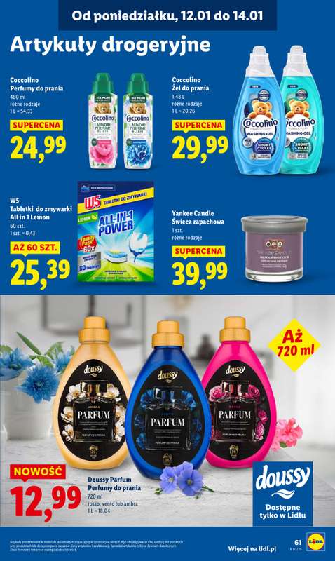 Lidl - gazetka promocyjna Oferta od poniedziałku od poniedziałku 12.01 do środy 14.01 - strona 61