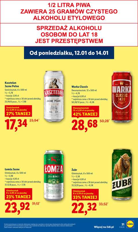 Lidl - gazetka promocyjna Oferta od poniedziałku od poniedziałku 12.01 do środy 14.01 - strona 31