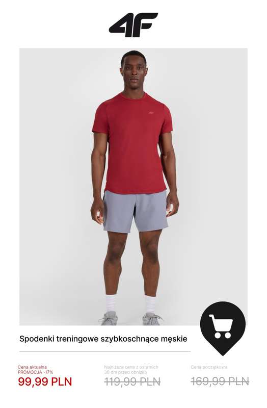 4F - gazetka promocyjna Ubrania na trening dla niego – do -50% od poniedziałku 12.01  - strona 9