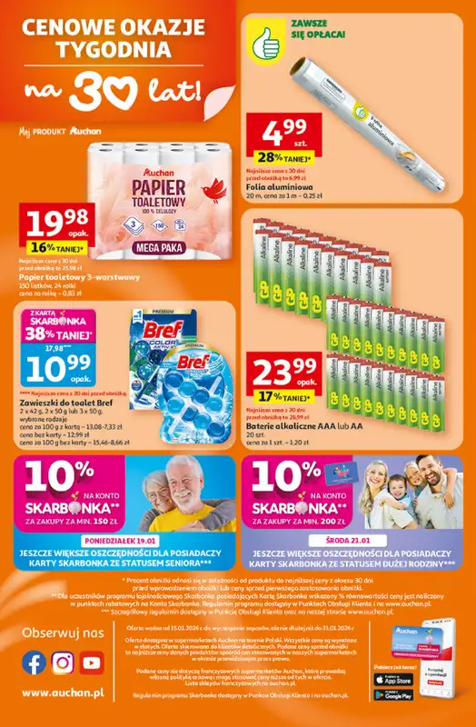 Auchan - gazetka promocyjna Gazetka 30 Lat Supermarket Auchan od czwartku 15.01 do środy 21.01 - strona 8