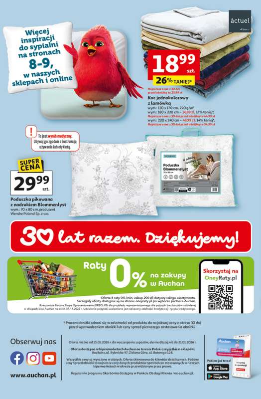 Auchan - gazetka promocyjna Gazetka 30 Lat Hipermarket Auchan od czwartku 15.01 do środy 21.01 - strona 45