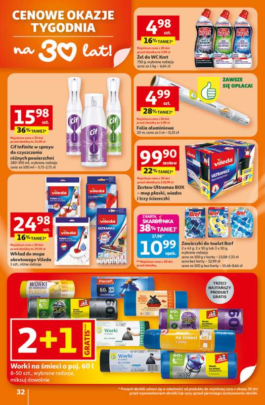 Auchan - gazetka promocyjna Gazetka 30 Lat Hipermarket Auchan od czwartku 15.01 do środy 21.01 - strona 32