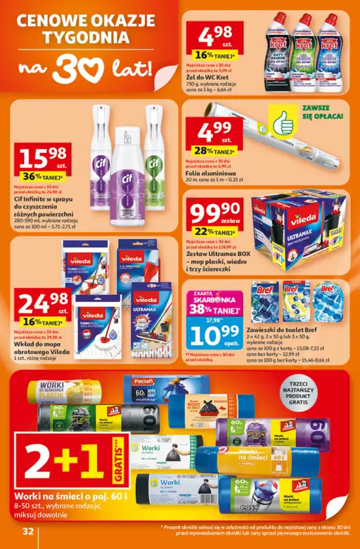 Auchan - gazetka promocyjna Gazetka 30 Lat Hipermarket Auchan od czwartku 15.01 do środy 21.01 - strona 32