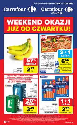 Carrefour - gazetka promocyjna Gazetka Weekend promek już od czwartku od czwartku 15.01 do soboty 17.01