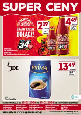 Społem - Blisko i Korzystnie - gazetka promocyjna Super ceny! od czwartku 15.01 do niedzieli 25.01