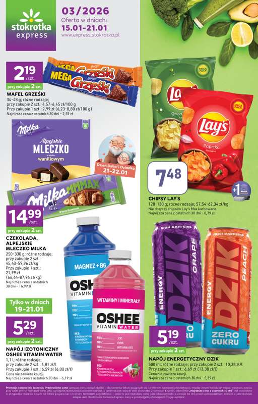Stokrotka - gazetka promocyjna Gazetka Express od czwartku 15.01 do środy 21.01