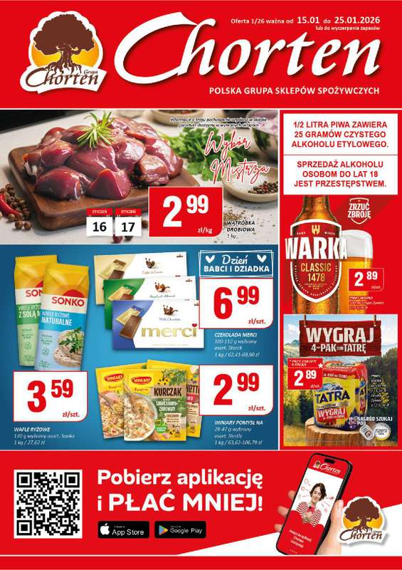 Chorten - gazetka promocyjna Gazetka Mazowsze Market od czwartku 15.01 do niedzieli 25.01
