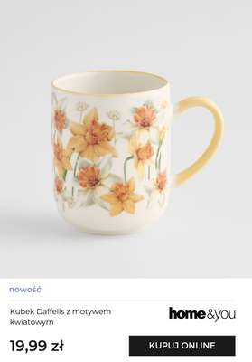 Kubek Daffelis z motywem kwiatowym