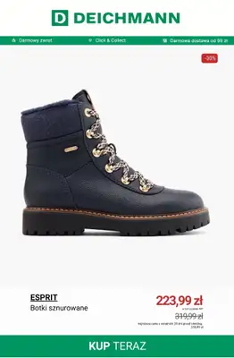 Deichmann - gazetka promocyjna Botki sznurowane damskie od wtorku 13.01  - strona 12