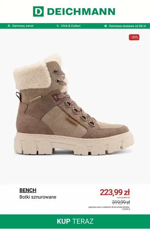 Deichmann - gazetka promocyjna Botki sznurowane damskie od wtorku 13.01  - strona 6