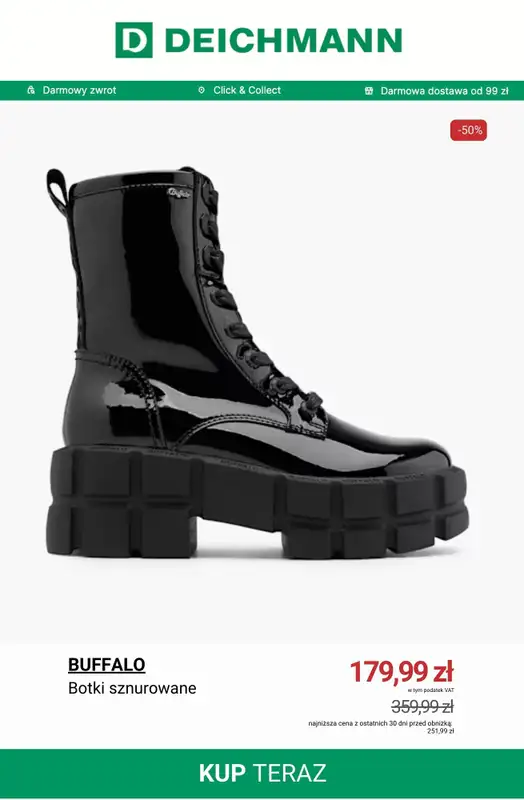 Deichmann - gazetka promocyjna Botki sznurowane damskie od wtorku 13.01  - strona 11