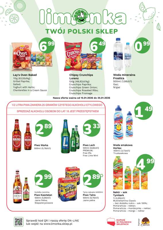 Limonka - gazetka promocyjna Plakaty promocyjne od czwartku 15.01 do niedzieli 25.01