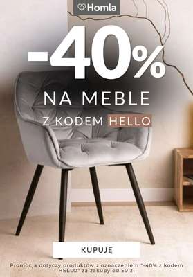 Homla - gazetka promocyjna -40% na meble od wtorku 13.01 