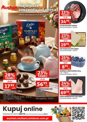 Auchan - gazetka promocyjna Gazetka Racibórz I Najlepsze prezenty od serca od środy 14.01 do wtorku 20.01