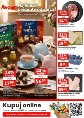Auchan - gazetka promocyjna Gazetka Racibórz I Najlepsze prezenty od serca od środy 14.01 do wtorku 20.01