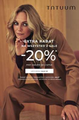 BEST SALE - gazetka promocyjna Tatuum | Extra -20% na wszystko od wtorku 13.01 do poniedziałku 19.01