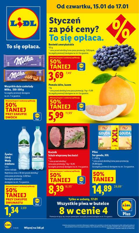 Lidl - gazetka promocyjna Oferta od czwartku od czwartku 15.01 do soboty 17.01
