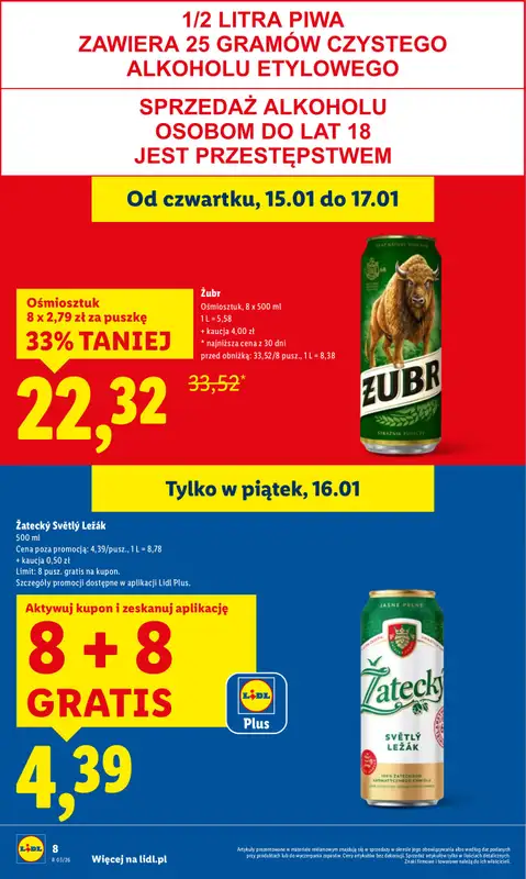 Lidl - gazetka promocyjna Oferta od czwartku od czwartku 15.01 do soboty 17.01 - strona 8