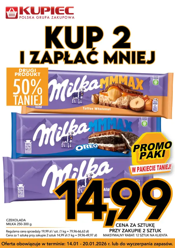 Kupiec - gazetka promocyjna Promopaki od środy 14.01 do wtorku 20.01 - strona 2
