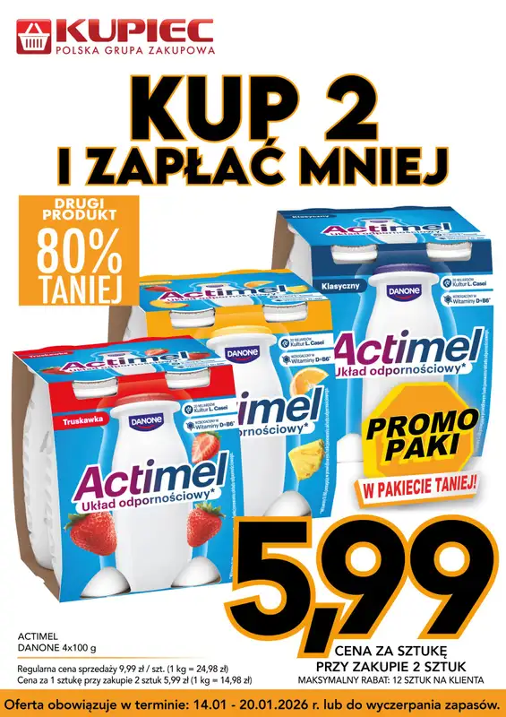 Kupiec - gazetka promocyjna Promopaki od środy 14.01 do wtorku 20.01
