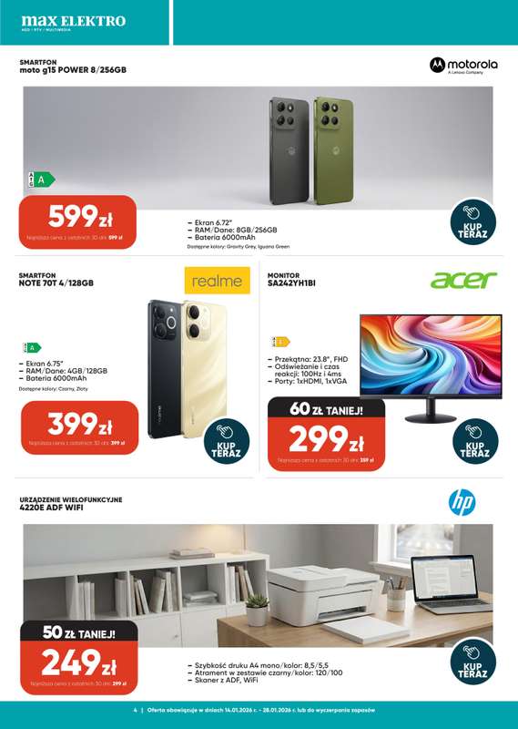 Max Elektro - gazetka promocyjna Gazetka od środy 14.01 do środy 28.01 - strona 4