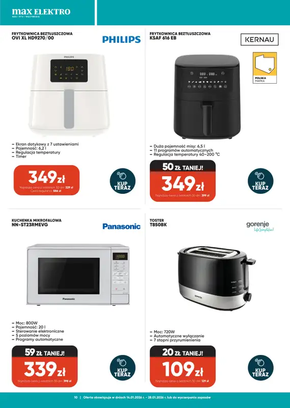 Max Elektro - gazetka promocyjna Gazetka od środy 14.01 do środy 28.01 - strona 10