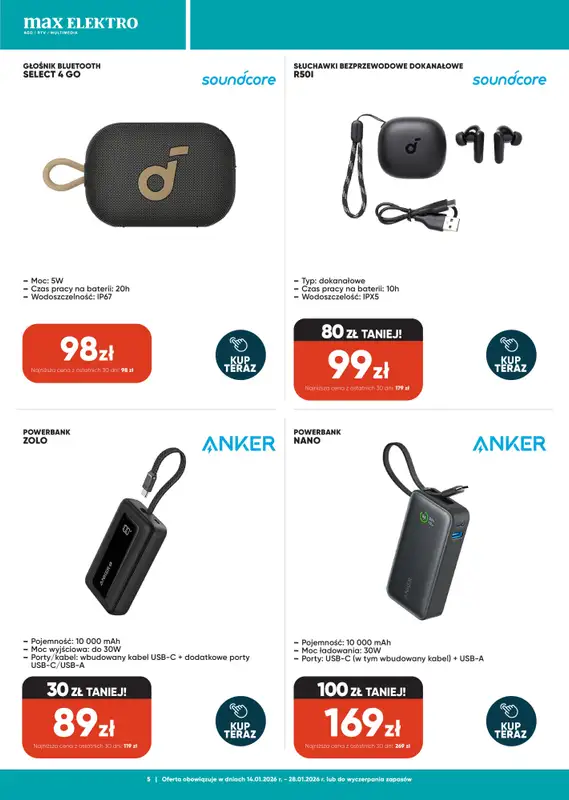 Max Elektro - gazetka promocyjna Gazetka od środy 14.01 do środy 28.01 - strona 5