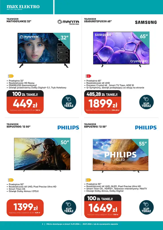 Max Elektro - gazetka promocyjna Gazetka od środy 14.01 do środy 28.01 - strona 2