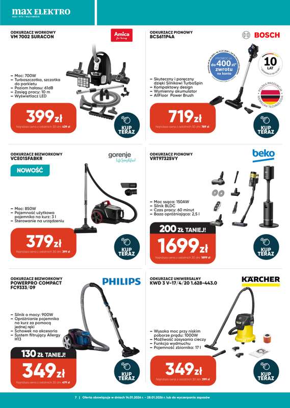 Max Elektro - gazetka promocyjna Gazetka od środy 14.01 do środy 28.01 - strona 7