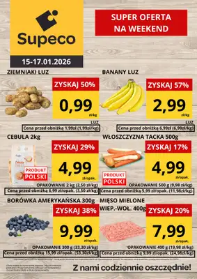 Supeco - gazetka promocyjna Super cena na Weekend od czwartku 15.01 do soboty 17.01