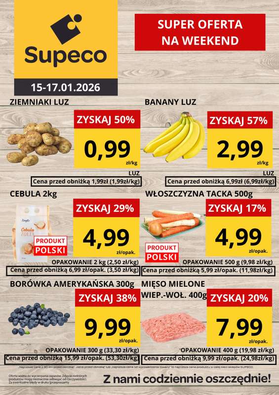 Supeco - gazetka promocyjna Super cena na Weekend od czwartku 15.01 do soboty 17.01