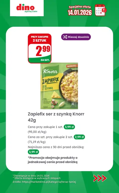 Dino - gazetka promocyjna Specjalna oferta na 14.01.2026 - promocje spoza gazetki od środy 14.01 do środy 14.01 - strona 9