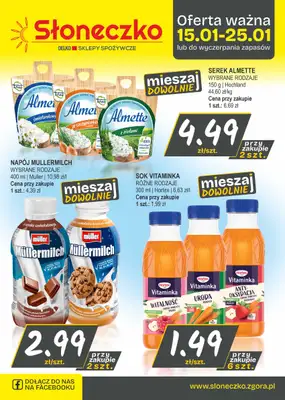 Słoneczko - gazetka promocyjna Gazetka od czwartku 15.01 do niedzieli 25.01