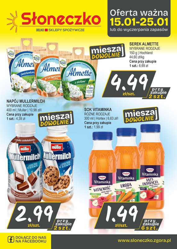 Słoneczko - gazetka promocyjna Gazetka od czwartku 15.01 do niedzieli 25.01