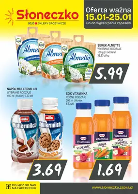 Słoneczko - gazetka promocyjna Gazetka od czwartku 15.01 do niedzieli 25.01