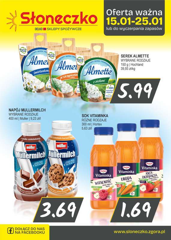 Słoneczko - gazetka promocyjna Gazetka od czwartku 15.01 do niedzieli 25.01