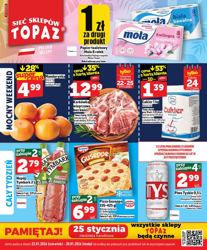 TOPAZ - gazetka promocyjna Gazetka od czwartku 22.01 do środy 28.01