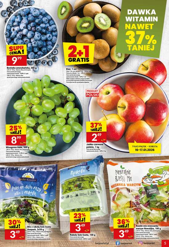 Twój Market - gazetka promocyjna Gazetka od środy 14.01 do wtorku 20.01 - strona 5