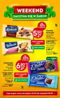 Żabka - gazetka promocyjna Gazetka weekendowa od piątku 16.01 do niedzieli 18.01