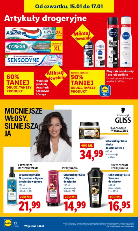 Lidl - gazetka promocyjna Oferta od czwartku od czwartku 15.01 do soboty 17.01 - strona 52