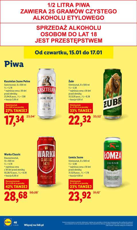 Lidl - gazetka promocyjna Oferta od czwartku od czwartku 15.01 do soboty 17.01 - strona 46